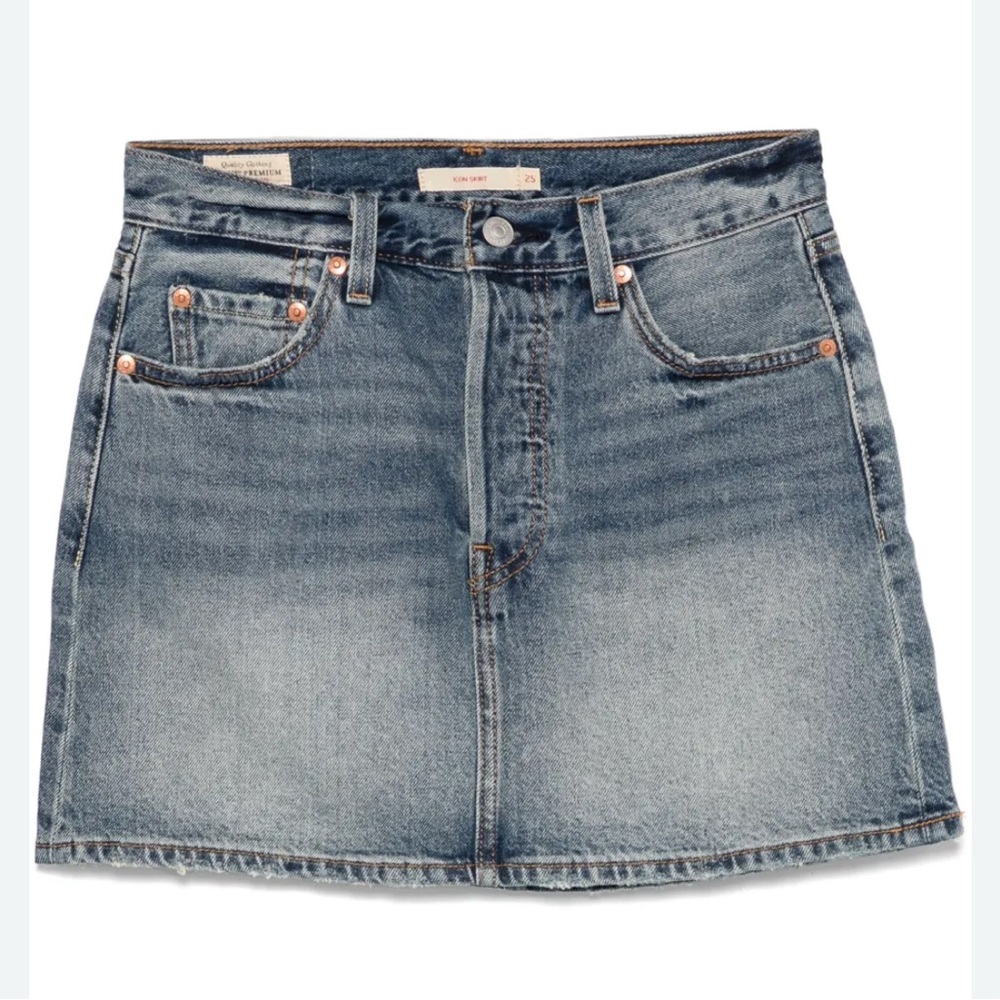 Levi's Faded Blue Denim A-Line Mini Skirt